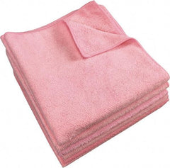 PRO-SOURCE - Dry Microfiber Wipes - Packet, 16" x 16" Sheet Size, Pink - Strong Tooling