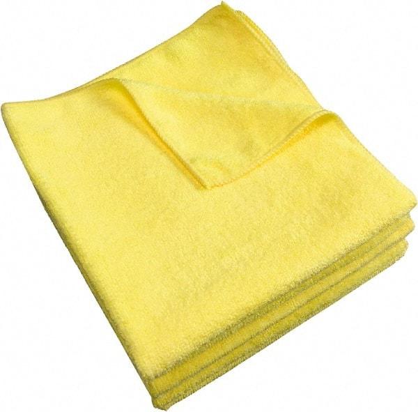 PRO-SOURCE - Dry Microfiber Wipes - Packet, 16" x 16" Sheet Size, Yellow - Strong Tooling