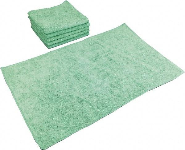 PRO-SOURCE - Reusable Microfiber Wipes - Packet, 16" x 27" Sheet Size, Green - Strong Tooling