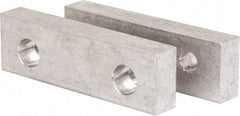 Gibraltar - 4-1/16" Wide x 1-1/4" High x 5/8" Thick, Flat/No Step Vise Jaw - Soft, Aluminum, Fixed Jaw, Compatible with 4" Vises - Strong Tooling