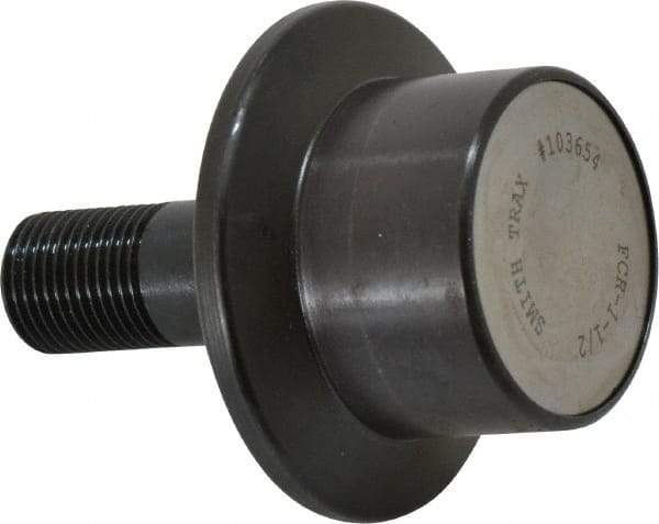 Accurate Bushing - 1-1/2" Roller Diam x 1-3/16" Width, 5/8" Stud Diam x 1-1/2" Length, Flanged Load Roller - Steel, 3/4" Thread Length, 5/8-18 Thread, 2,520 Lb Dynamic Cap, 1,370 Lb Static Cap - Strong Tooling