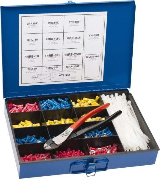 Thomas & Betts - 1,102 Piece, Terminal Kit - 22 to 10 AWG Compatible Wire Size - Strong Tooling