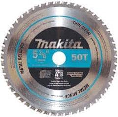 Makita - 5-3/8" Diam, 5/8" Arbor Hole Diam, 50 Tooth Wet & Dry Cut Saw Blade - Carbide-Tipped, General Purpose Action, Standard Round Arbor - Strong Tooling