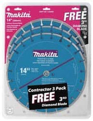 Makita - 14" Diam, 20mm Arbor Hole Diam, Wet & Dry Cut Saw Blade - Diamond-Tipped, Standard Round Arbor - Strong Tooling