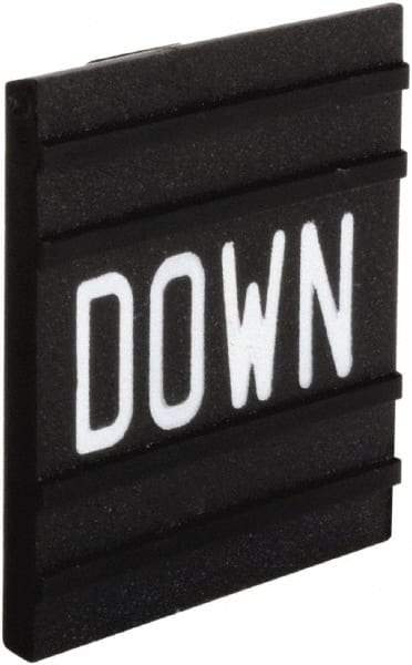 Square D - Legend Plate - Down - 2.2 Inch Wide x 0.1 Inch High x 30mm Overall Diameter - Strong Tooling