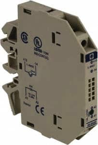 Schneider Electric - 17 Milliamp, NC Configuration, Interface Relay Module - DIN Rail Mount, 23 to 131°F, 120 to 127 Volt - Strong Tooling