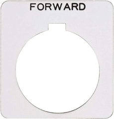 Schneider Electric - Square, Plastic Legend Plate - Forward - White Background, Black Letters, 1.22 Inch Hole Diameter, 1-3/4 Inch Square - Strong Tooling