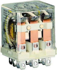 Square D - 1/2 hp at 120 Volt & 3/4 hp at 240 Volt, Electromechanical Plug-in General Purpose Relay - 10 Amp at 250 VAC, 3PDT, 120 VAC at 50/60 Hz - Strong Tooling