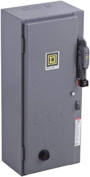 Square D - 3 Pole, 600 VAC, 27 Continuous Amp, 10 hp, Enclosed NEMA Combination Starter - NEMA 1, 30 Amp Short Circuit Protection - Strong Tooling