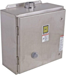 Square D - 208 Coil VAC at 60 Hz, 45 Amp, NEMA Size 2, Reversible Enclosed Enclosure NEMA Motor Starter - 3 Phase hp: 10 at 200 VAC, 15 at 230 VAC, 25 at 460 VAC, 25 at 575 VAC, 4x Enclosure Rating - Strong Tooling