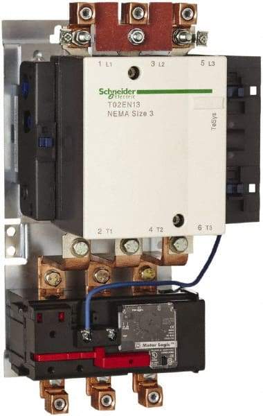 Schneider Electric - 120 Coil VAC, 270 Amp, NEMA Size 5, Nonreversible Open Enclosure NEMA Motor Starter - 3 Phase hp: 100 at 230 VAC, 200 at 460 VAC, 200 at 575 VAC, 75 at 200 VAC - Strong Tooling