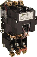 Square D - 440 Coil VAC at 50 Hz, 480 Coil VAC at 60 Hz, 90 Amp, NEMA Size 3, Nonreversible Open Enclosure NEMA Motor Starter - 3 Phase hp: 25 at 200 VAC, 30 at 230 VAC, 50 at 460 VAC, 50 at 575 VAC - Strong Tooling