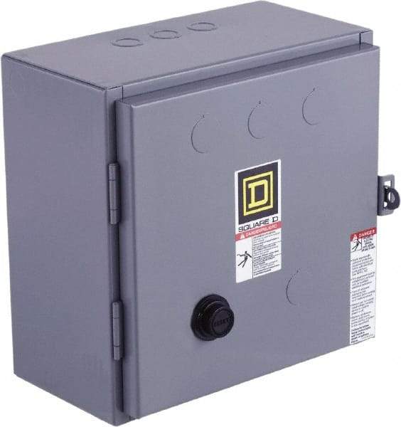 Square D - 208 Coil VAC at 60 Hz, 9 Amp, Reversible Enclosed Enclosure NEMA Motor Starter - 1-1/2 hp at 1 Phase, 1 Enclosure Rating - Strong Tooling