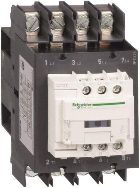 Schneider Electric - 4 Pole, 24 Coil VDC, 80 Amp at 440 VAC, Nonreversible IEC Contactor - Bureau Veritas, CCC, CSA, CSA C22.2 No. 14, DNV, EN/IEC 60947-4-1, EN/IEC 60947-5-1, GL, GOST, LROS, RINA, UL 508, UL Listed - Strong Tooling