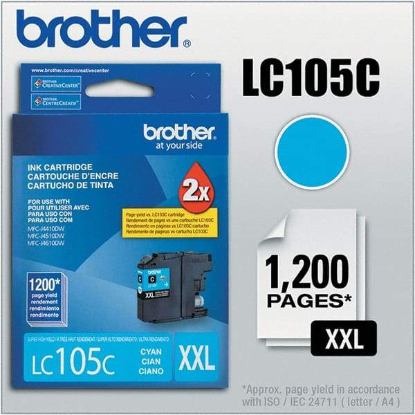 Brother - Cyan Ink Cartridge - Use with Brother MFC-J4310DW, J4410DW, J4510DW, J4610DW, J4710DW, J6520DW, J6720DW, J6920DW - Strong Tooling