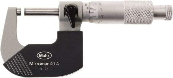 Mahr - 175 to 200mm Range, 0.01mm Graduation, Mechanical Outside Micrometer - Ratchet Stop Thimble - Strong Tooling