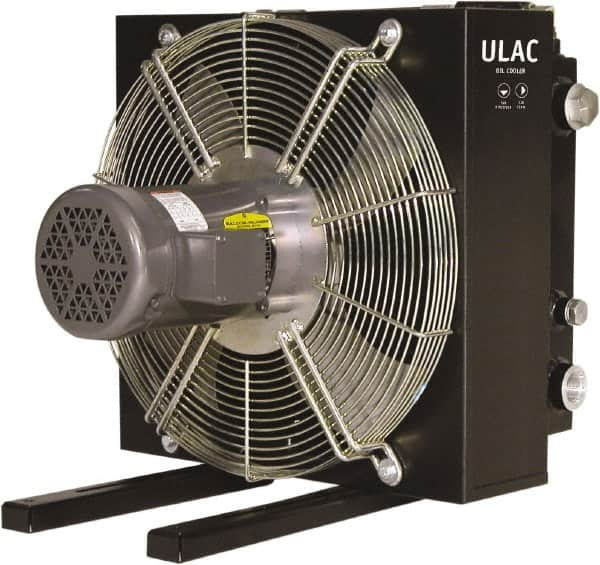 Parker - 1" SAE O-Ring Boss, 1 Fan Mount, Liquid-To-Air Aluminum Brazed Process Equipment Heat Exchanger - Oil Cooler, Ethylene Glycol/Water Mixture Cooler, 24" High x 22.8" Wide x 22.2" Deep, 1,560 BTU/Hr, 250°F Max - Strong Tooling