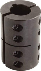 Climax Metal Products - 1-1/8" Inside x 2-1/8" Outside Diam, Two Piece Rigid Coupling with Keyway - 3-1/4" Long x 1/4" Keyway Width x 1/8" Keyway Depth - Strong Tooling