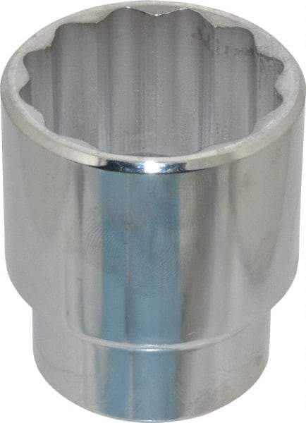 Proto - 1-1/2", 1/2" Drive, Standard Hand Socket - 12 Points, 2-1/4" OAL, Chrome Finish - Strong Tooling