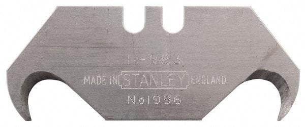 Stanley - 5 Piece High Carbon Steel Hook Blade - 1-7/8" OAL, 0.024" Blade Thickness - Strong Tooling