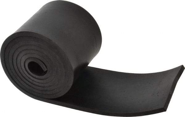 Made in USA - 1/4" Thick x 4" Wide x 60" Long, Buna-N Rubber Strip - Stock Length, 60 Shore A Durometer, 800 to 1,000 psi Tensile Strength, -20 to 170°F, Black - Strong Tooling