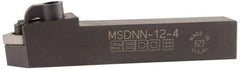 Seco - MSDN, Neutral Cut, 0° Lead Angle, 1-1/4" Shank Height x 1-1/4" Shank Width, Negative Rake Indexable Turning Toolholder - 7" OAL, SN..54. Insert Compatibility, Series Multiple Lock - Strong Tooling