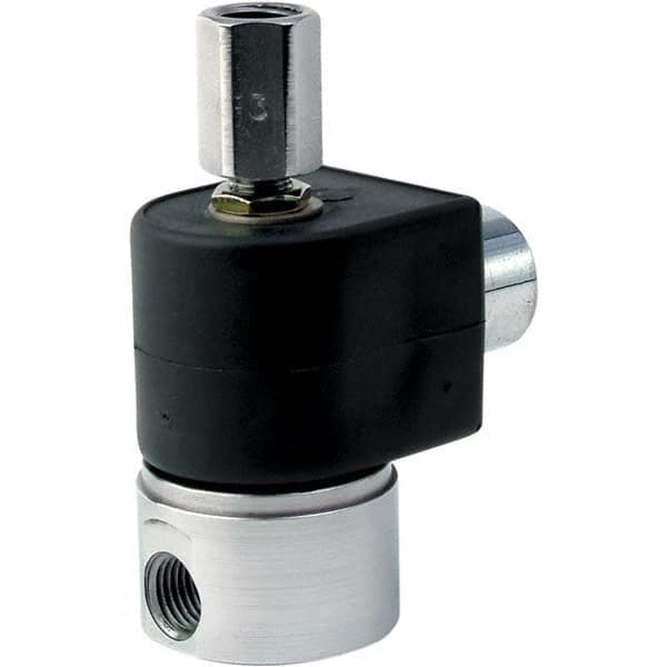 Parker - 120/60 - 110/50 VAC 1/4" NPT Port Stainless Steel Three-Way Direct Acting Solenoid Valve - Strong Tooling