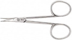 Clauss - 1" LOC, 3-11/16" OAL Chrome Plated Curved Scissors - Steel Handle, For Paper, Fabric - Strong Tooling