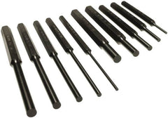 Mayhew - 10 Piece, 1/8 to 3/8", Pin Punch Set - Alloy Steel, Comes in Vinyl Pouch - Strong Tooling