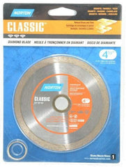 Norton - 4-1/2" Diam, 5/8 & 7/8" Arbor Hole Diam, Wet & Dry Cut Saw Blade - Diamond-Tipped, Standard Round Arbor - Strong Tooling