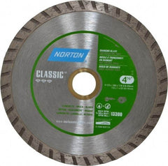 Norton - 4-1/2" Diam, 5/8 & 7/8" Arbor Hole Diam, Wet & Dry Cut Saw Blade - Diamond-Tipped, Standard Round Arbor - Strong Tooling