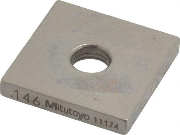 Mitutoyo - 0.146" Square Steel Gage Block - Accuracy Grade 0, Includes Certificate of Inspection - Strong Tooling