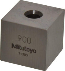 Mitutoyo - 0.9" Square Steel Gage Block - Accuracy Grade 0, Includes Certificate of Inspection - Strong Tooling