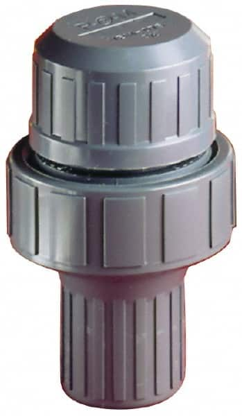 Plast-O-Matic - 1" Pipe, 100 Max psi, PVC, Normally Closed Design Vacuum Breaker Valve - EPDM Seal, NPT End Connections - Strong Tooling