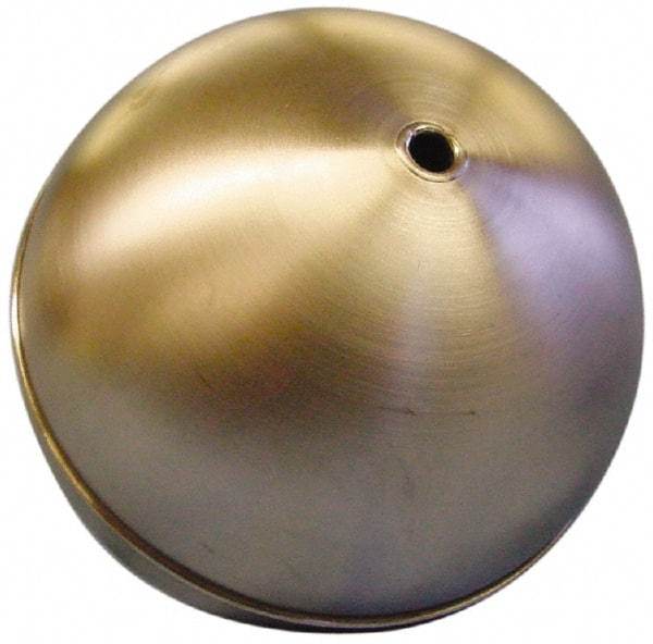 Made in USA - 4" Diam, Spherical, Tubed Through Connection, Metal Float - 1/4" Rod Thread, Stainless Steel, 900 Max psi, 19 Gauge - Strong Tooling