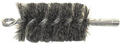 Schaefer Brush - 4-1/2" Brush Length, 1-1/2" Diam, Fiber Single Stem, Single Spiral Tube Brush - 8" Long, Tampico Fibre, 1/4" NPSM Male Connection - Strong Tooling