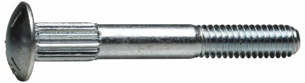 Value Collection - 3/8-16 UNC 2-1/2" Length Under Head, Ribbed Neck, Carriage Bolt - Grade 5 Steel, Zinc-Plated Clear Chromate Finish - Strong Tooling