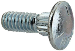 Value Collection - 1/4-20 UNC 3/4" Length Under Head, Ribbed Neck, Carriage Bolt - Grade 5 Steel, Zinc-Plated Clear Chromate Finish - Strong Tooling