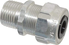 Thomas & Betts - 1/8 to 3/8" Cable Capacity, Liquidtight, Straight Strain Relief Cord Grip - 1/2 Thread, 1-3/4" Long, Aluminum - Strong Tooling