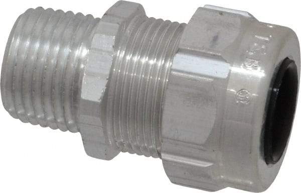 Thomas & Betts - 0.31 to 0.56" Cable Capacity, Liquidtight, Straight Strain Relief Cord Grip - 1/2 Thread, 1-3/4" Long, Aluminum - Strong Tooling