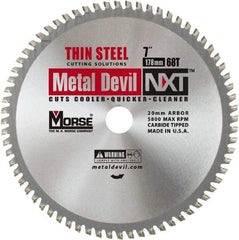 M.K. MORSE - 7" Diam, 20mm Arbor Hole Diam, 68 Tooth Wet & Dry Cut Saw Blade - Tungsten Carbide-Tipped, Standard Round Arbor - Strong Tooling