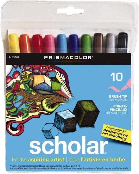 Prismacolor - Assorted Colors, Art Marker - Brush Tip, Alcohol Based Ink - Strong Tooling