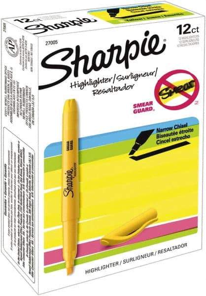 Sharpie - Yellow Highlighter - Chisel Tip, AP Nontoxic Ink - Strong Tooling