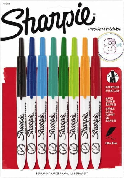 Sharpie - Assorted Colors, Permanent Marker - Retractable Ultra Fine Tip, AP Nontoxic Ink - Strong Tooling