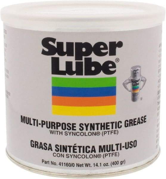 Synco Chemical - 14.1 oz Canister Synthetic Lubricant w/PTFE General Purpose Grease - Translucent White, Food Grade, 450°F Max Temp, NLGIG 0, - Strong Tooling