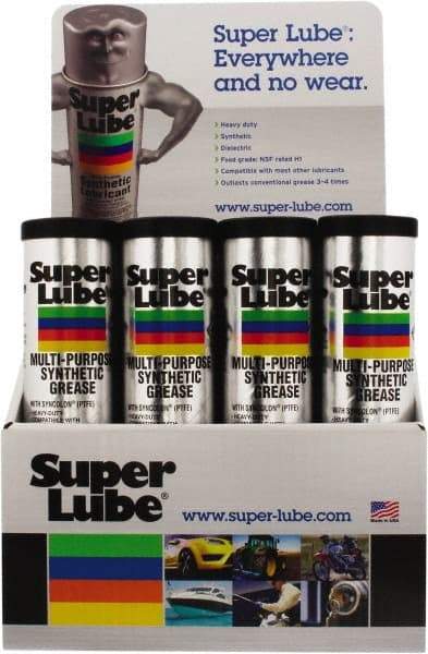 Synco Chemical - 14.1 oz Cartridge Synthetic Lubricant w/PTFE General Purpose Grease - Translucent White, Food Grade, 450°F Max Temp, NLGIG 2, - Strong Tooling