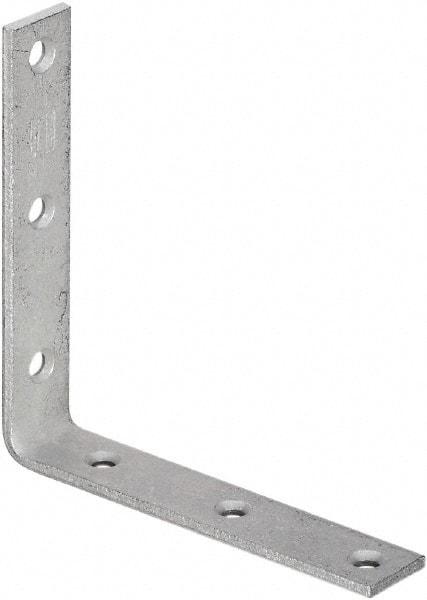 National Mfg. - 6" Long x 1-1/8" Wide, Galvanized Steel, Corner Brace - Galvanized - Strong Tooling