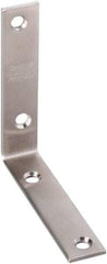 National Mfg. - 4" Long x 7/8" Wide, Stainless Steel, Corner Brace - Stainless Steel Coated - Strong Tooling