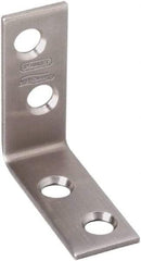 National Mfg. - 1-1/2" Long x 5/8" Wide, Stainless Steel, Corner Brace - Stainless Steel Coated - Strong Tooling