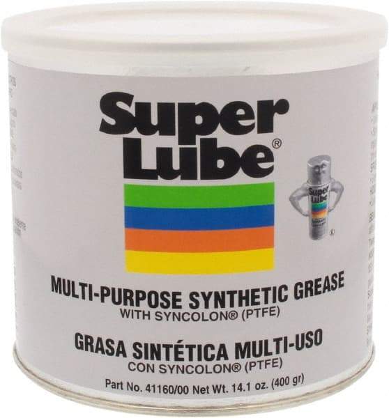 Synco Chemical - 14.1 oz Canister Synthetic Lubricant w/PTFE General Purpose Grease - Translucent White, Food Grade, 450°F Max Temp, NLGIG 00, - Strong Tooling